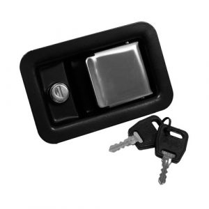 Black Zinc Plated Steel Paddle Lock 140mm x 89mm, S.Steel Handle Flush Fit