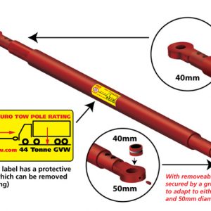 44 Tonne Tow Pole 40 to 50mm Eyes inc 40mm Reducer