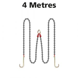 J Hooks Brother Chain Assembly 4000mm Legs with 2 x Shorteners on the master link ideal for water recovery