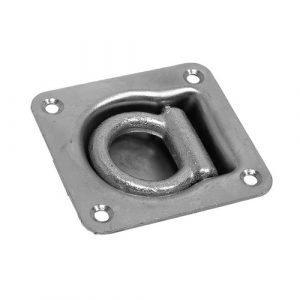 Square Recessed Lash Ring 500kg SWL, Zinc Plated with Forged Steel Rin