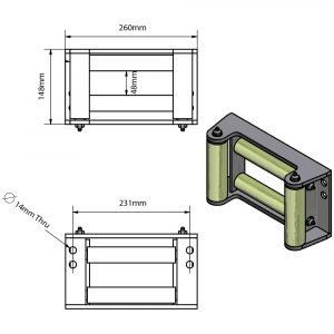 Ramsey HD-P8000/10,000/HD-P34.9 Roller Guides (Short)