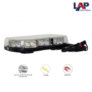 LAP 1220 Magnetic LED Minibar 297mm, Clear Lens, 20 Amber LED’s