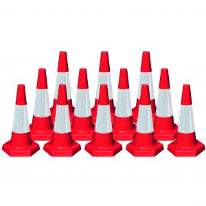 Set of 12 Road Cones 500mm or 20″ High