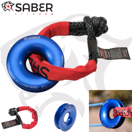 Saber EzyGlide "Snatch" Recovery Ring Kit Including Soft Shackle RED