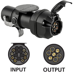 Voltage Reducing 15P 24v Truck Plug To 7P 12v Car Socket Interconnector