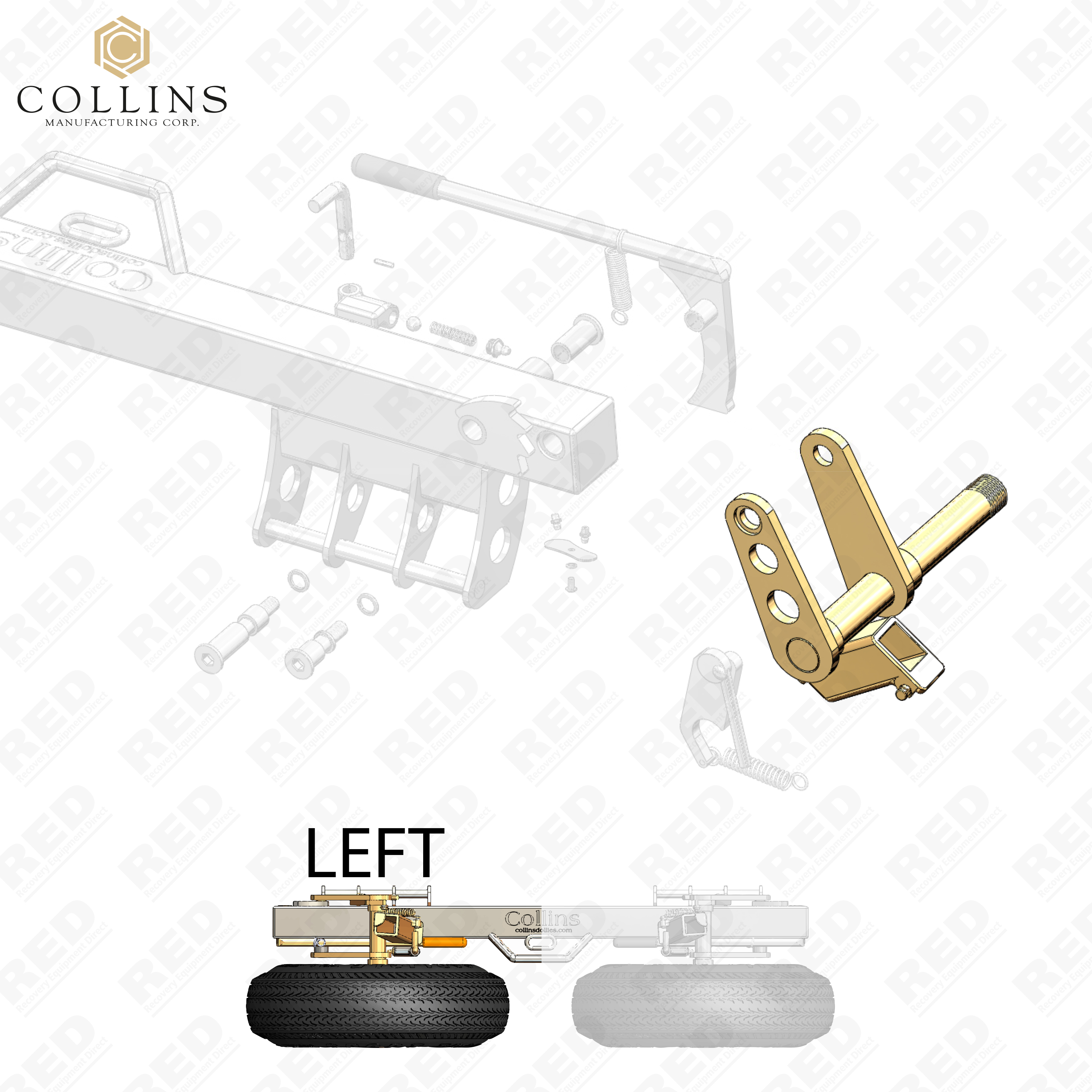 Collins Spare Hi-Speed Dolly Left Spindle Assembly