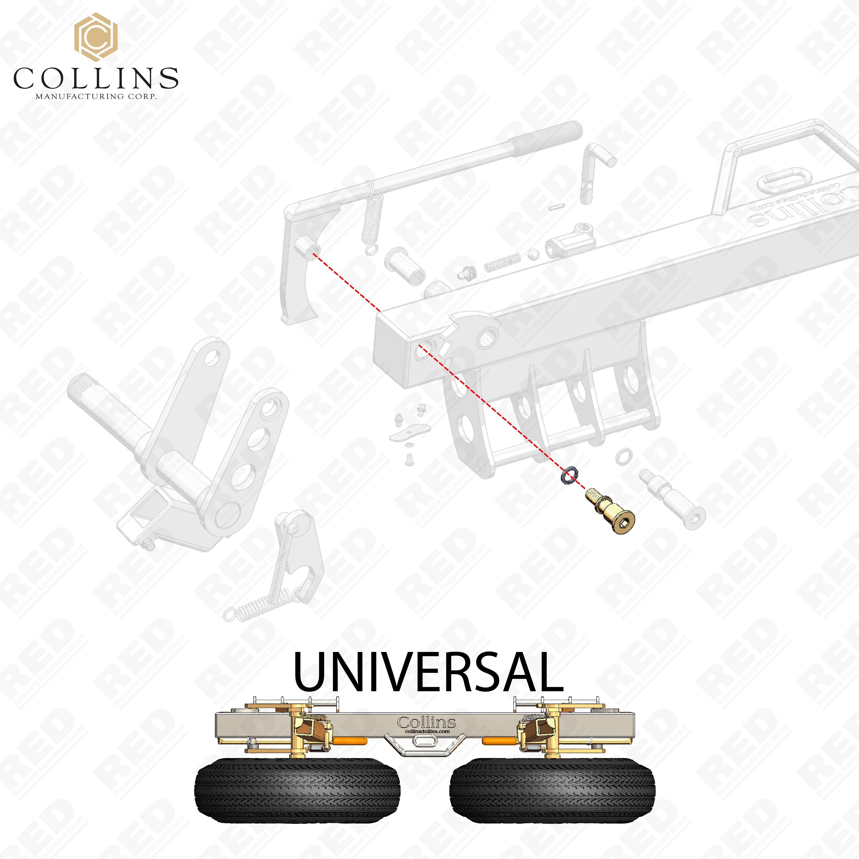 Collins Spare Hi-Speed Dolly Trip Assembly Shoulder Bolt