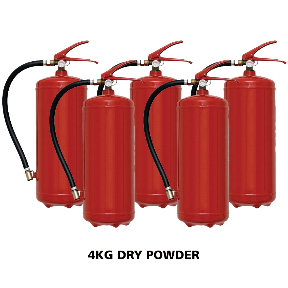 5 Pack, 4KG Dry Powder Fire Extinguisher