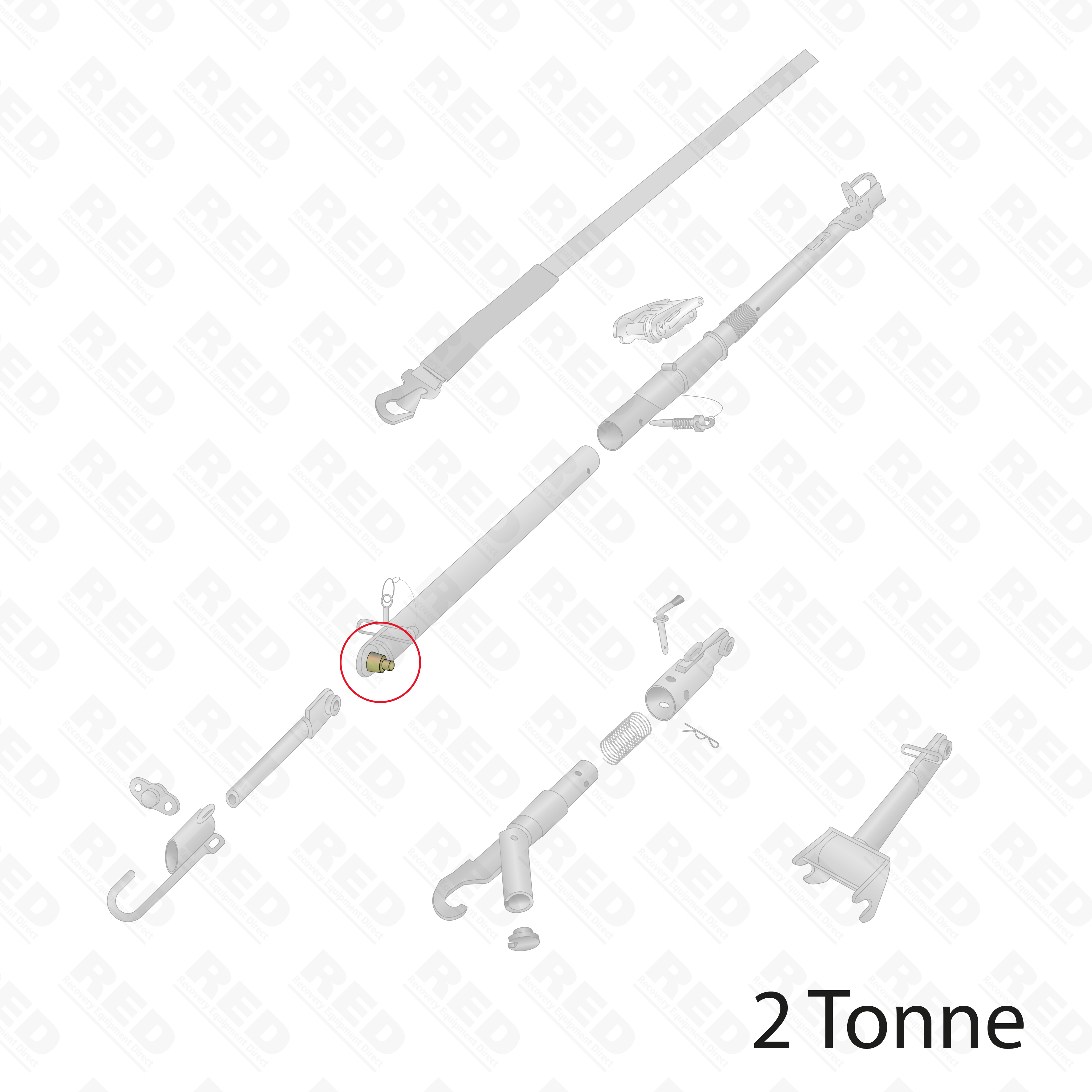 2T Tow Pole Spare ST20/2/Sp – Spline & Nut